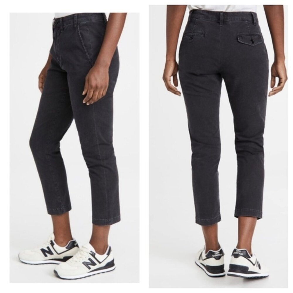 CITIZENS OF HUMANITY Brooke Chino Pants Mid Rise Ankle Washed Black